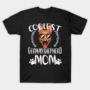 Glasses Coolest German Shepherd Dog Mom T-Shirt